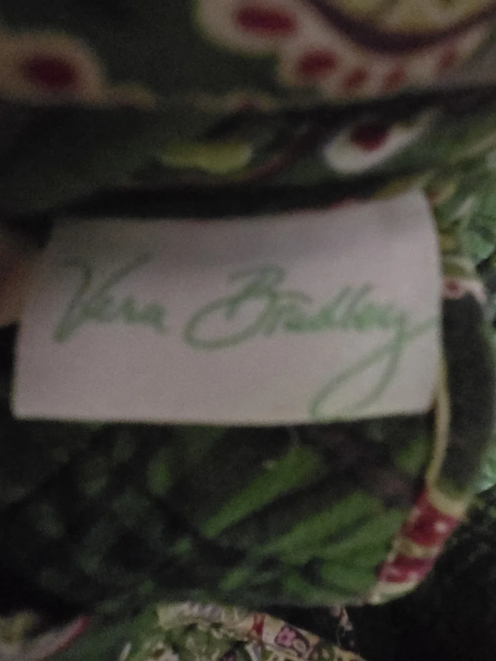 Vera Bradley Green Paisley Quilted Shoulder Messenger Bag
